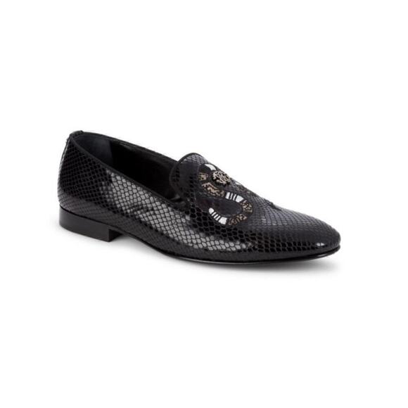 Roberto Cavalli Men's Snake Loafers Slip On Black Size 42 US 9 - Picture 2 of 9
